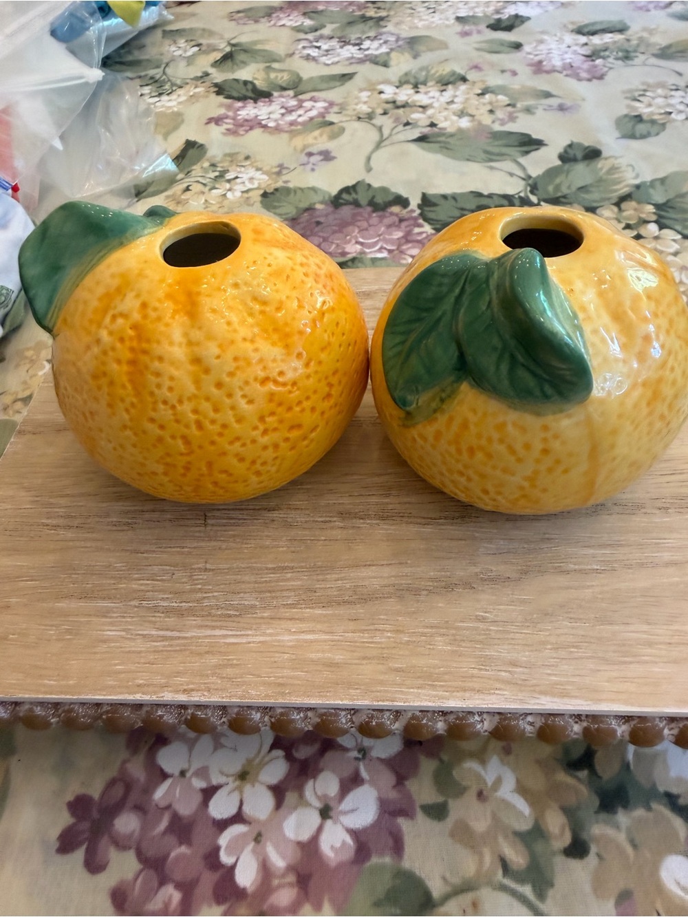 Aroma Therapy Wick defuser. Ceramic Oranges. EUC